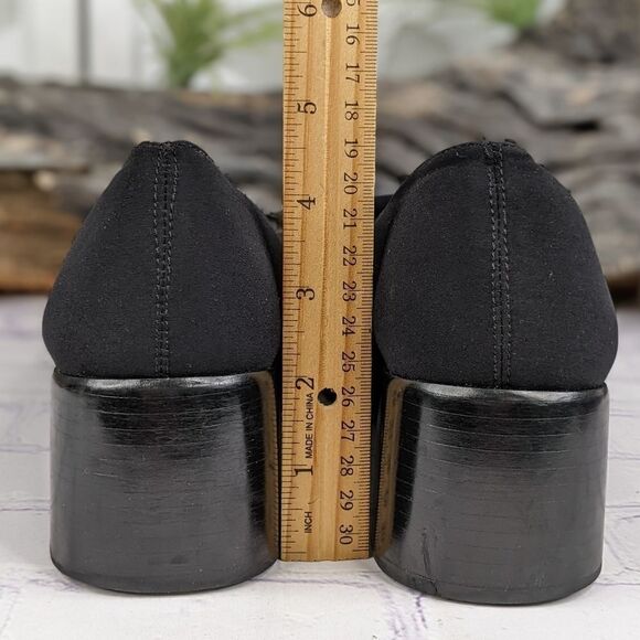 Rockport Black Wool Blend Fabric Career Chunky Loafer Heel - 9W (Wide) - Picture 5 of 10